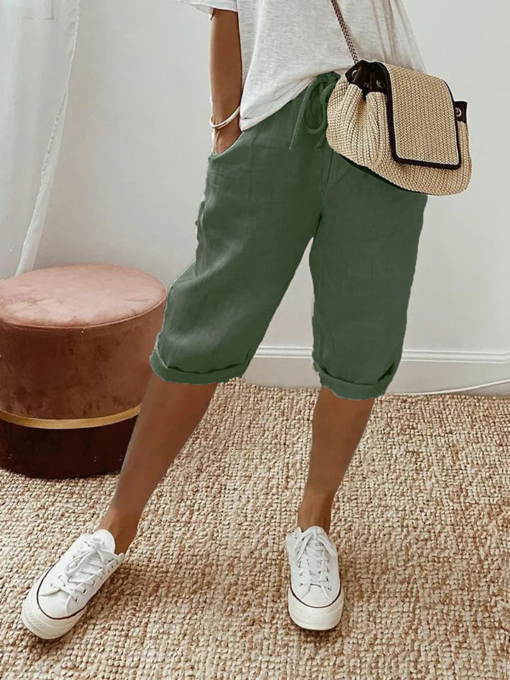 Luxa Mode | Short Cotton-Linen Elegant Pants - Luxa Mode