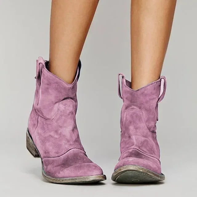 Luxa Mode | Vintage Cowboy Ankle Boots - Luxa Mode