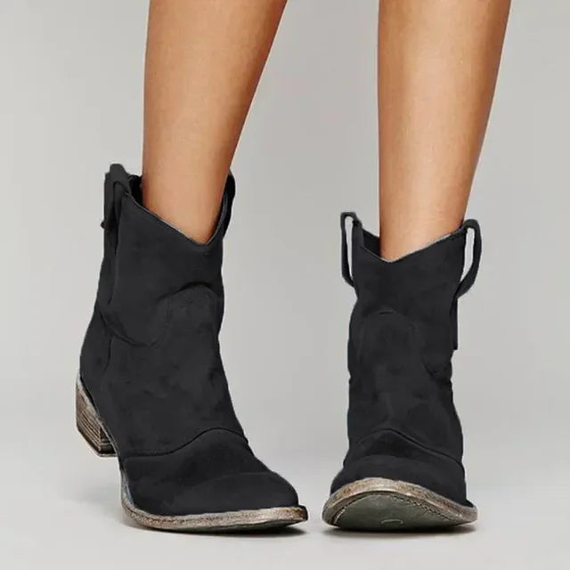 Luxa Mode | Vintage Cowboy Ankle Boots - Luxa Mode