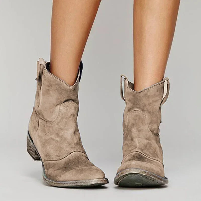 Luxa Mode | Vintage Cowboy Ankle Boots - Luxa Mode