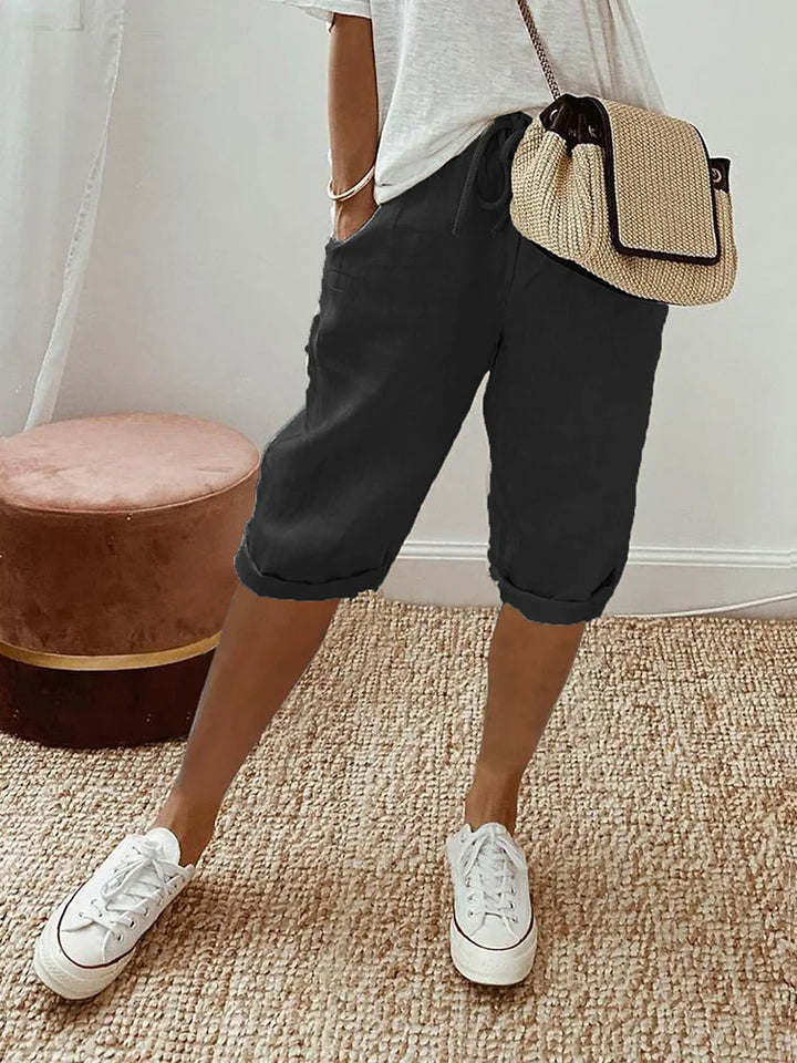 Luxa Mode | Short Cotton-Linen Elegant Pants - Luxa Mode